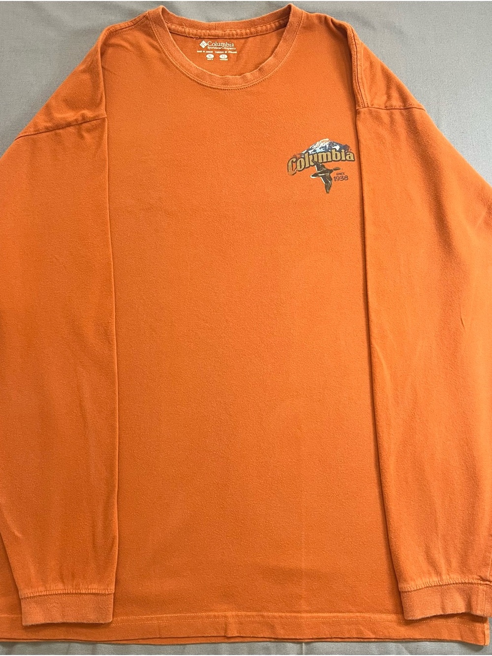 Columbia Bright Orange Long Sleeve Logo Tee